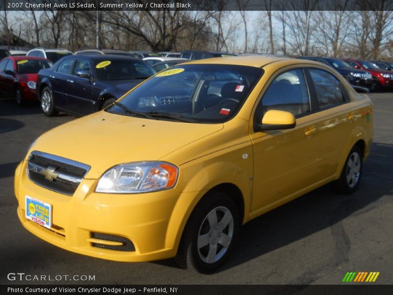 Summer Yellow / Charcoal Black 2007 Chevrolet Aveo LS Sedan