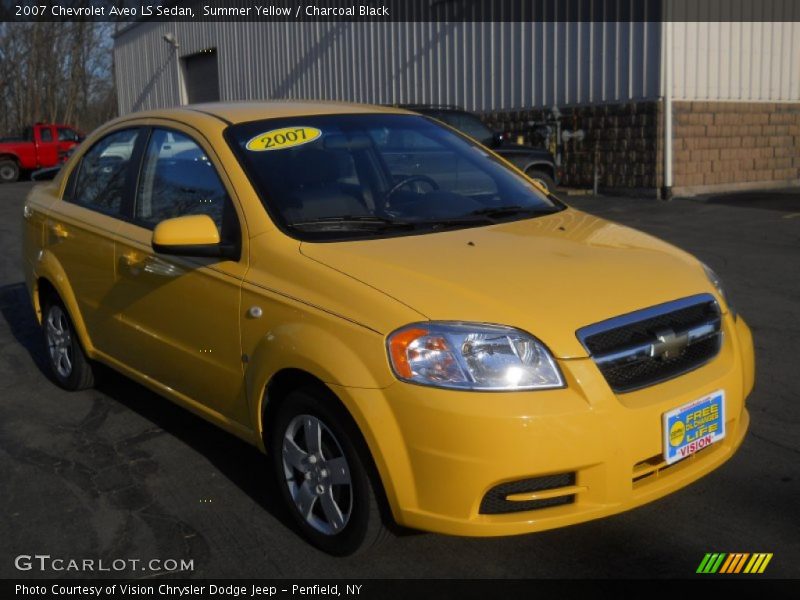 Summer Yellow / Charcoal Black 2007 Chevrolet Aveo LS Sedan