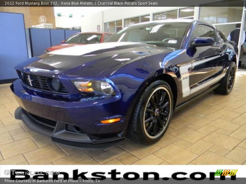 Kona Blue Metallic / Charcoal Black Recaro Sport Seats 2012 Ford Mustang Boss 302