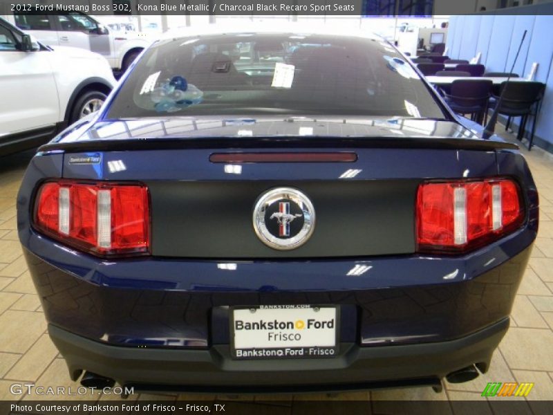 Kona Blue Metallic / Charcoal Black Recaro Sport Seats 2012 Ford Mustang Boss 302