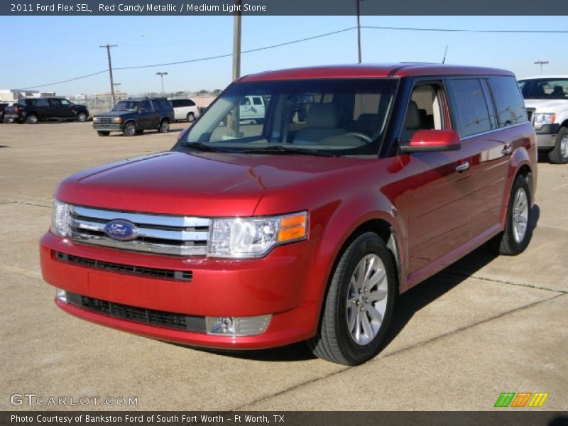 Red Candy Metallic / Medium Light Stone 2011 Ford Flex SEL