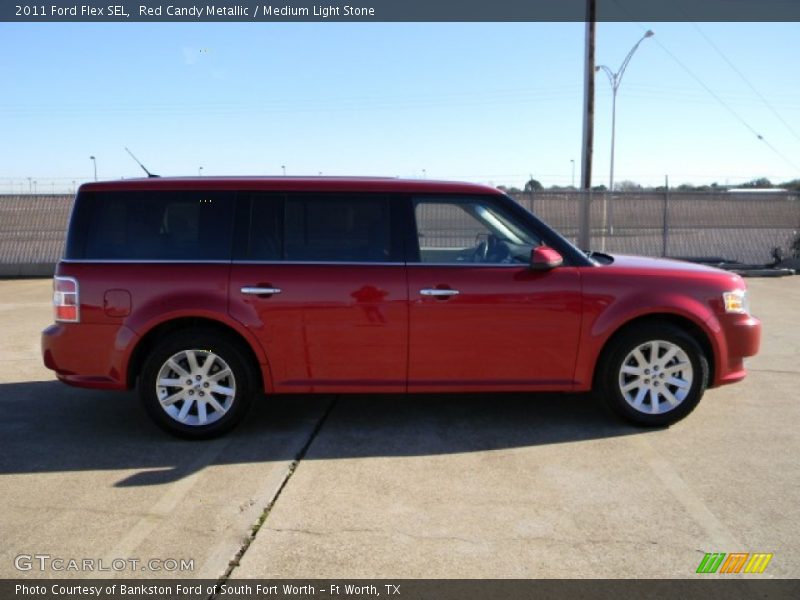 Red Candy Metallic / Medium Light Stone 2011 Ford Flex SEL