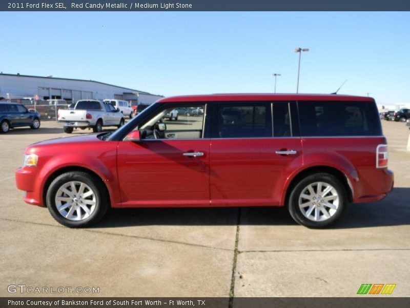 Red Candy Metallic / Medium Light Stone 2011 Ford Flex SEL