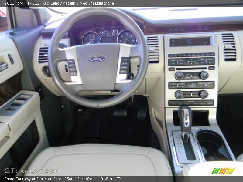 Red Candy Metallic / Medium Light Stone 2011 Ford Flex SEL