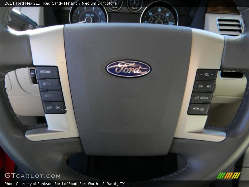 Red Candy Metallic / Medium Light Stone 2011 Ford Flex SEL