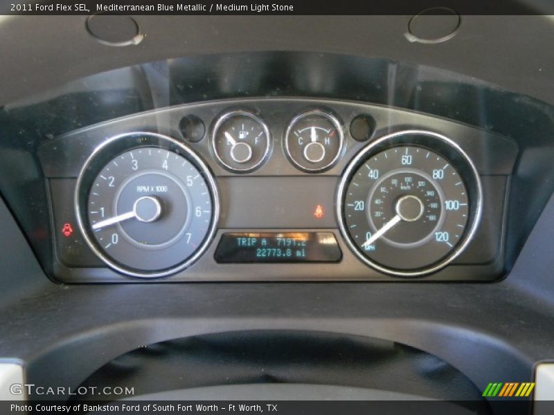 Mediterranean Blue Metallic / Medium Light Stone 2011 Ford Flex SEL