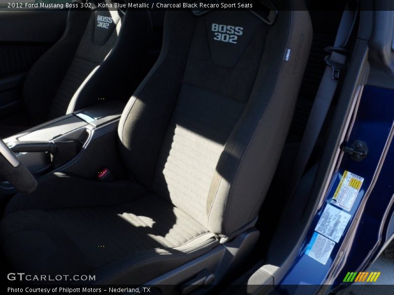 Kona Blue Metallic / Charcoal Black Recaro Sport Seats 2012 Ford Mustang Boss 302