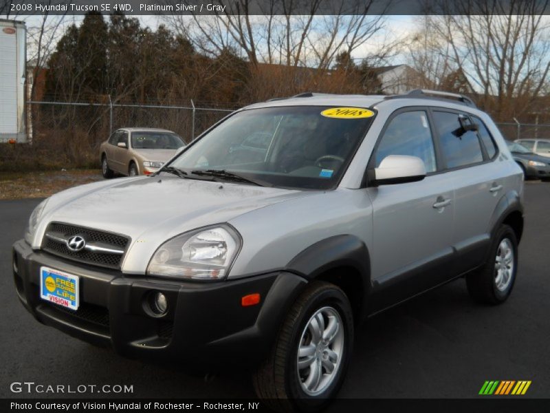 Platinum Silver / Gray 2008 Hyundai Tucson SE 4WD