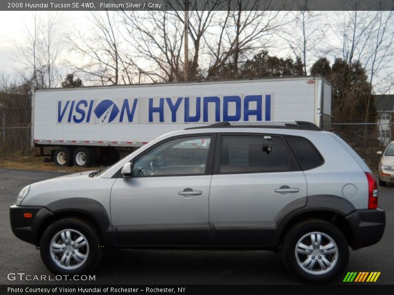 Platinum Silver / Gray 2008 Hyundai Tucson SE 4WD