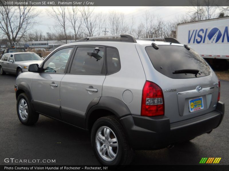 Platinum Silver / Gray 2008 Hyundai Tucson SE 4WD