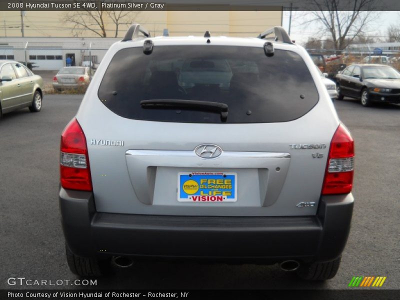 Platinum Silver / Gray 2008 Hyundai Tucson SE 4WD