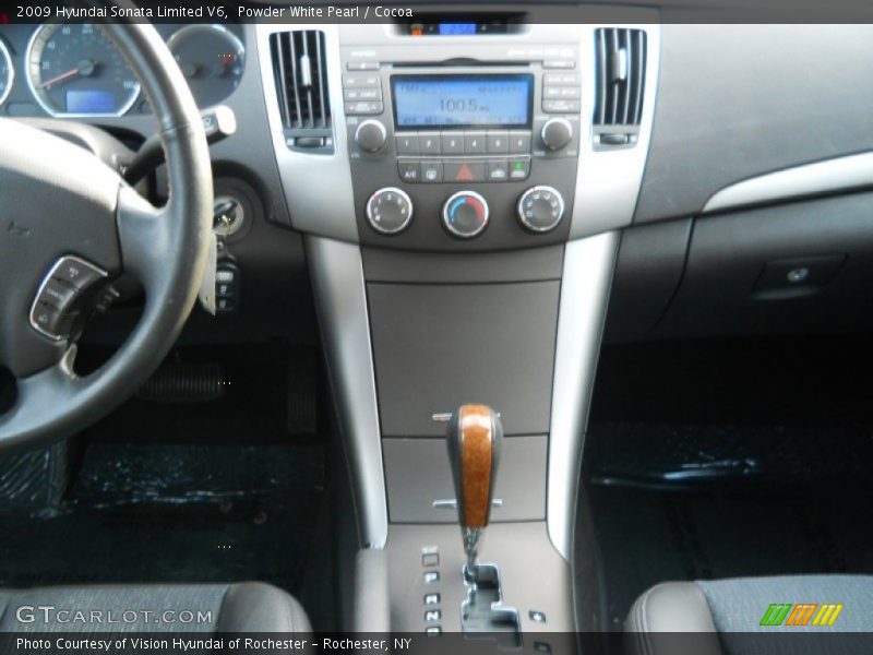 Powder White Pearl / Cocoa 2009 Hyundai Sonata Limited V6