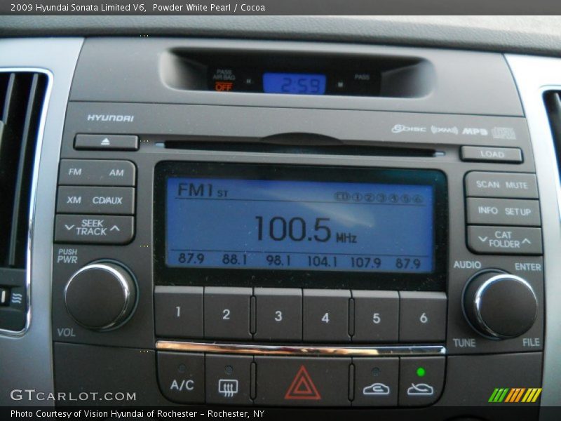 Powder White Pearl / Cocoa 2009 Hyundai Sonata Limited V6