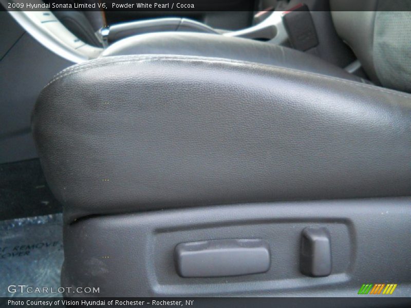 Powder White Pearl / Cocoa 2009 Hyundai Sonata Limited V6