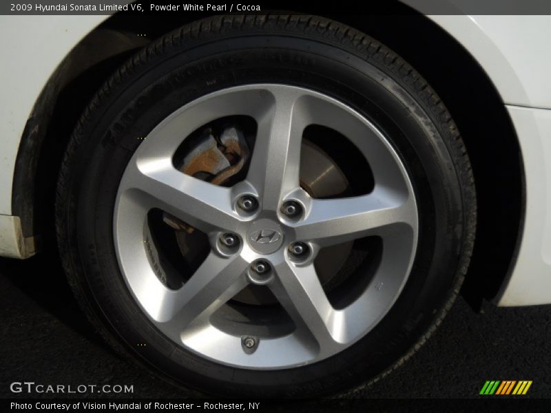 Powder White Pearl / Cocoa 2009 Hyundai Sonata Limited V6