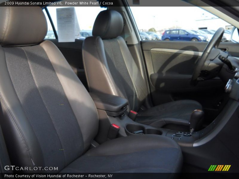 Powder White Pearl / Cocoa 2009 Hyundai Sonata Limited V6
