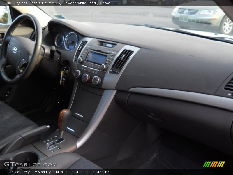 Powder White Pearl / Cocoa 2009 Hyundai Sonata Limited V6