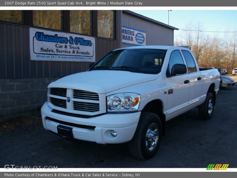 Bright White / Medium Slate Gray 2007 Dodge Ram 2500 Sport Quad Cab 4x4