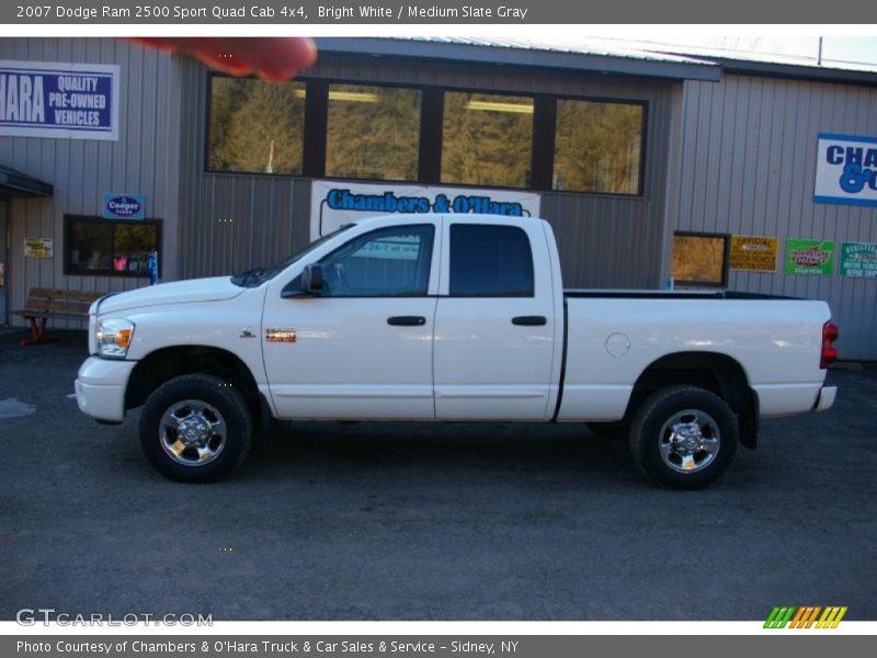 Bright White / Medium Slate Gray 2007 Dodge Ram 2500 Sport Quad Cab 4x4