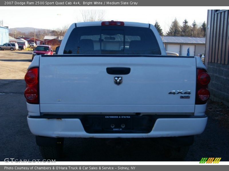 Bright White / Medium Slate Gray 2007 Dodge Ram 2500 Sport Quad Cab 4x4