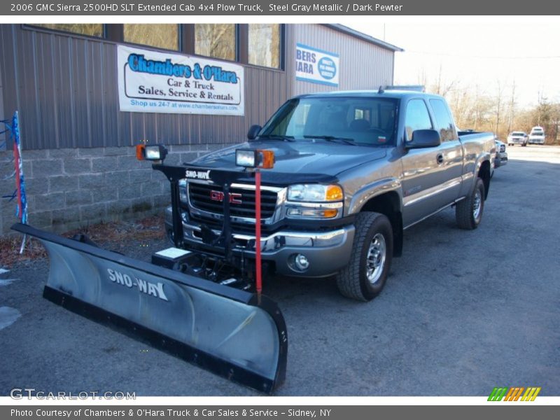 Steel Gray Metallic / Dark Pewter 2006 GMC Sierra 2500HD SLT Extended Cab 4x4 Plow Truck