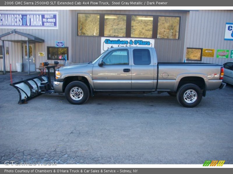 Steel Gray Metallic / Dark Pewter 2006 GMC Sierra 2500HD SLT Extended Cab 4x4 Plow Truck