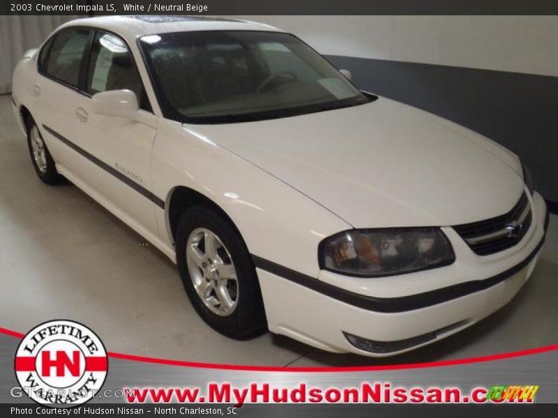White / Neutral Beige 2003 Chevrolet Impala LS