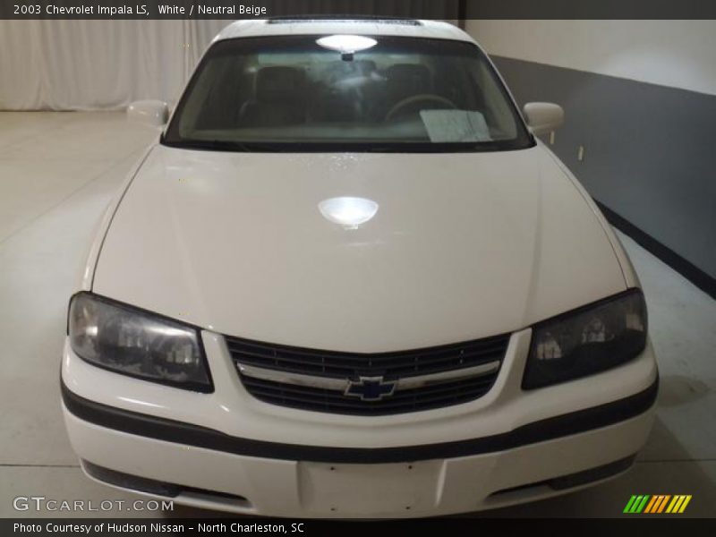 White / Neutral Beige 2003 Chevrolet Impala LS