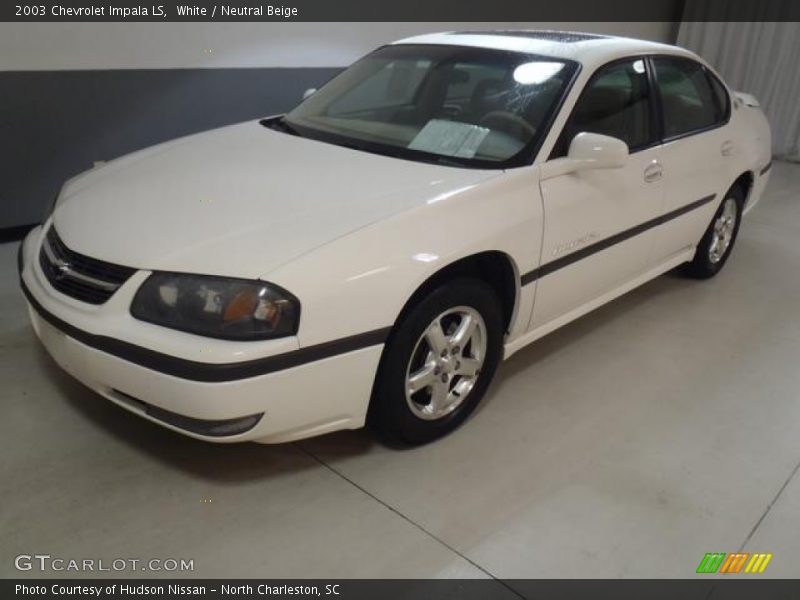 White / Neutral Beige 2003 Chevrolet Impala LS