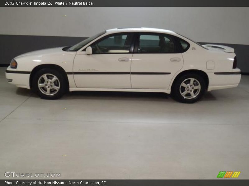 White / Neutral Beige 2003 Chevrolet Impala LS