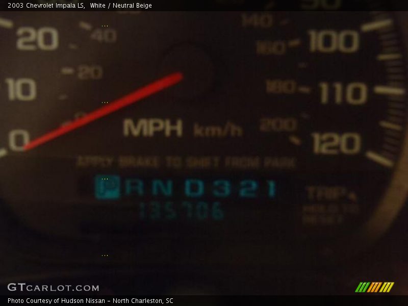White / Neutral Beige 2003 Chevrolet Impala LS