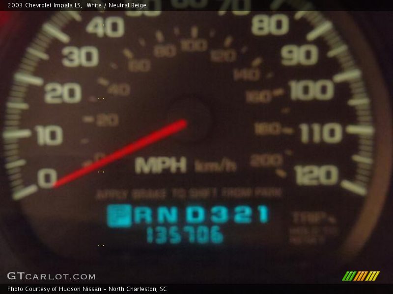 White / Neutral Beige 2003 Chevrolet Impala LS