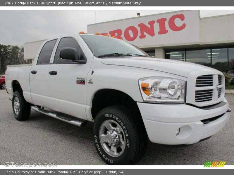 Bright White / Medium Slate Gray 2007 Dodge Ram 3500 Sport Quad Cab 4x4