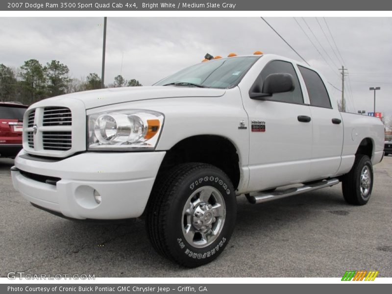Bright White / Medium Slate Gray 2007 Dodge Ram 3500 Sport Quad Cab 4x4