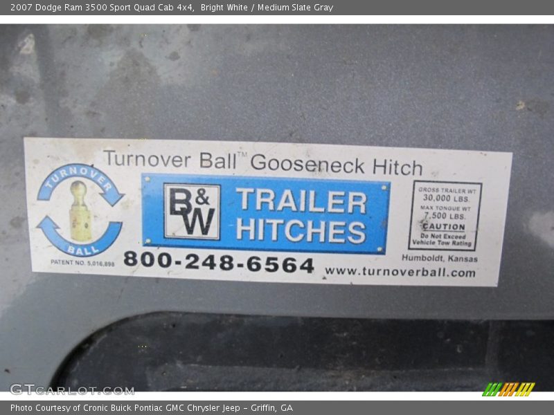 Bright White / Medium Slate Gray 2007 Dodge Ram 3500 Sport Quad Cab 4x4
