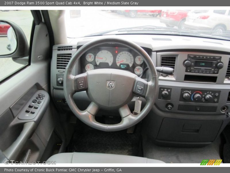 Bright White / Medium Slate Gray 2007 Dodge Ram 3500 Sport Quad Cab 4x4