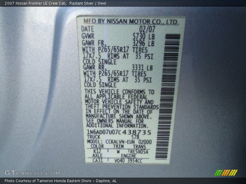 Radiant Silver / Steel 2007 Nissan Frontier LE Crew Cab