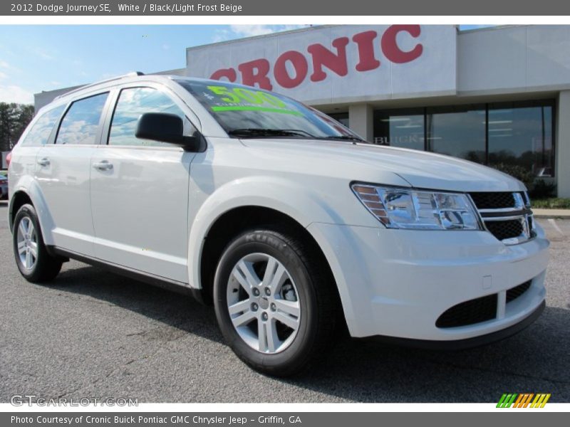 White / Black/Light Frost Beige 2012 Dodge Journey SE