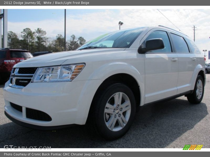 White / Black/Light Frost Beige 2012 Dodge Journey SE