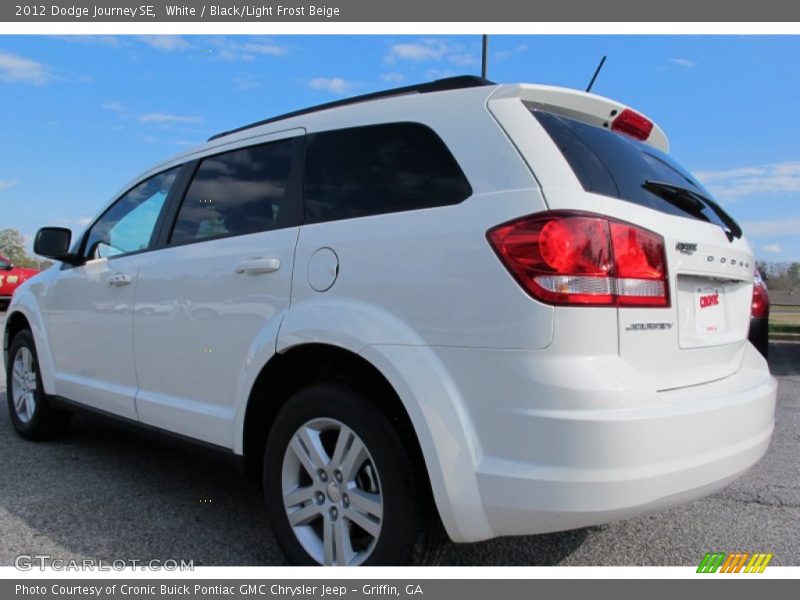 White / Black/Light Frost Beige 2012 Dodge Journey SE