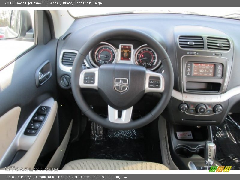White / Black/Light Frost Beige 2012 Dodge Journey SE