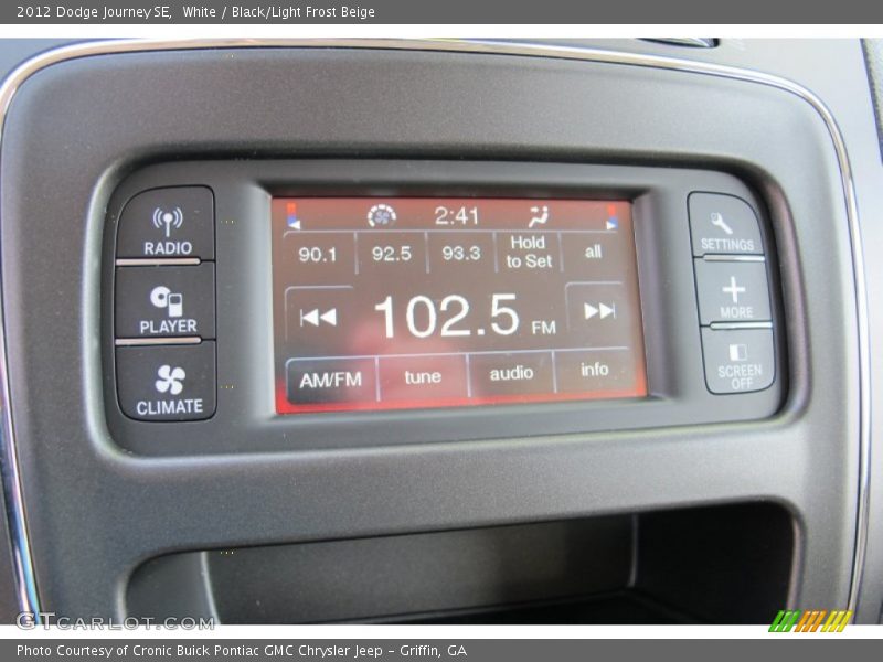 White / Black/Light Frost Beige 2012 Dodge Journey SE