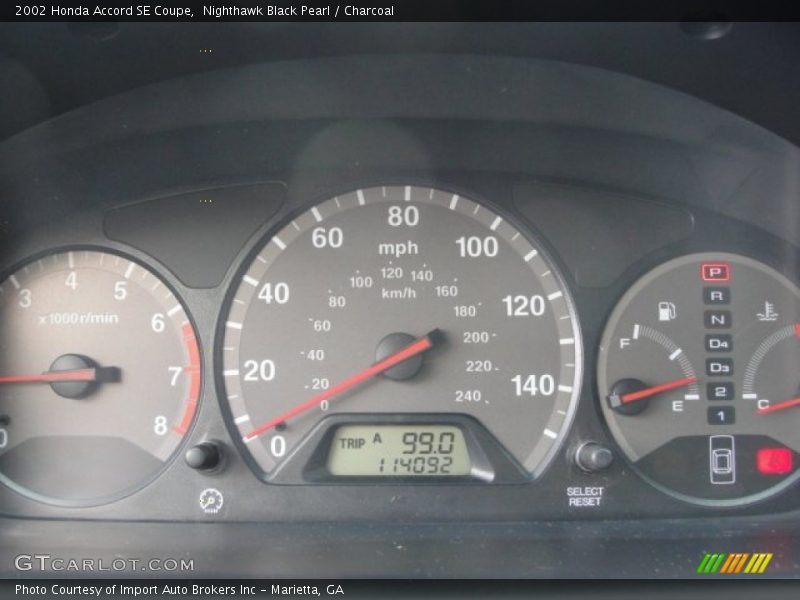  2002 Accord SE Coupe SE Coupe Gauges