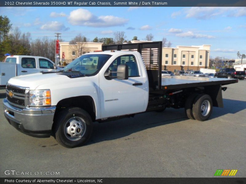 Summit White / Dark Titanium 2012 Chevrolet Silverado 3500HD WT Regular Cab Chassis