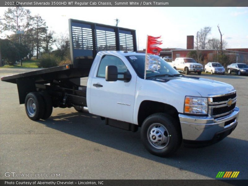 Summit White / Dark Titanium 2012 Chevrolet Silverado 3500HD WT Regular Cab Chassis