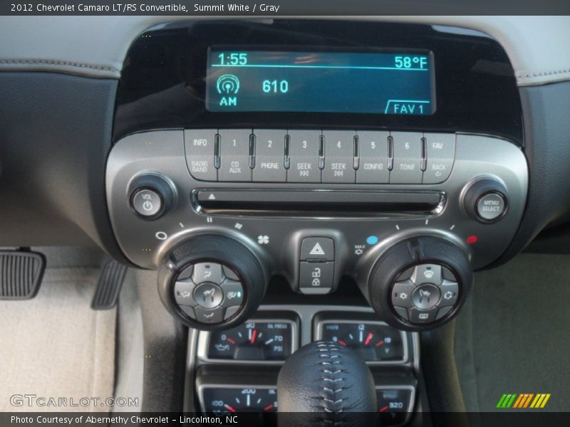 Controls of 2012 Camaro LT/RS Convertible