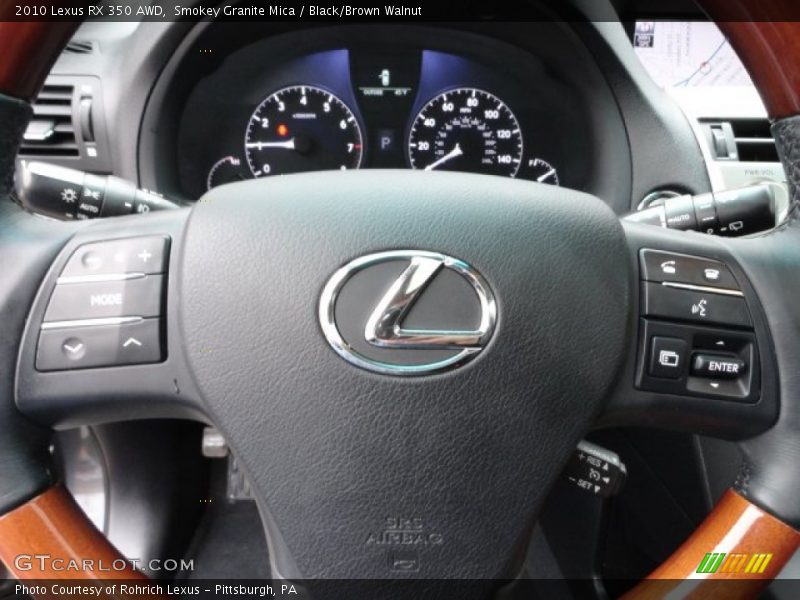 Smokey Granite Mica / Black/Brown Walnut 2010 Lexus RX 350 AWD