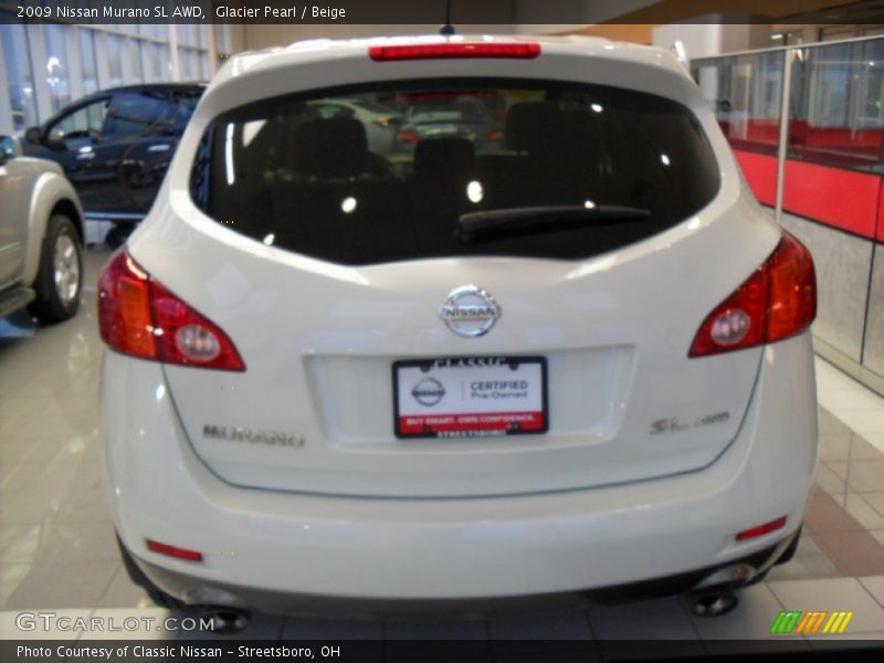 Glacier Pearl / Beige 2009 Nissan Murano SL AWD