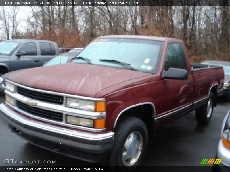 Dark Carmine Red Metallic / Red 1998 Chevrolet C/K K1500 Regular Cab 4x4