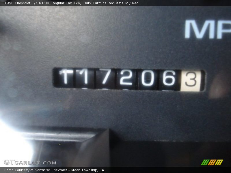 Dark Carmine Red Metallic / Red 1998 Chevrolet C/K K1500 Regular Cab 4x4